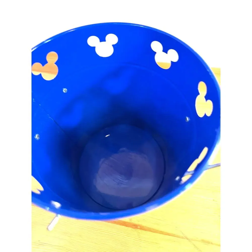 Disney Parks Mickey Mouse Blue Metal Ice Bucket Lid Liner Taiwan Missing Scoop